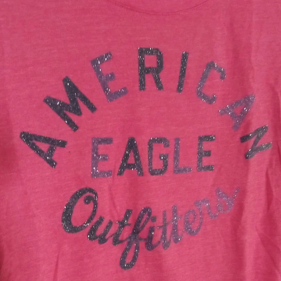 American Eagle Outfitters Pink glitter logo Long Sleeve Shirt - Picture 2 of 4